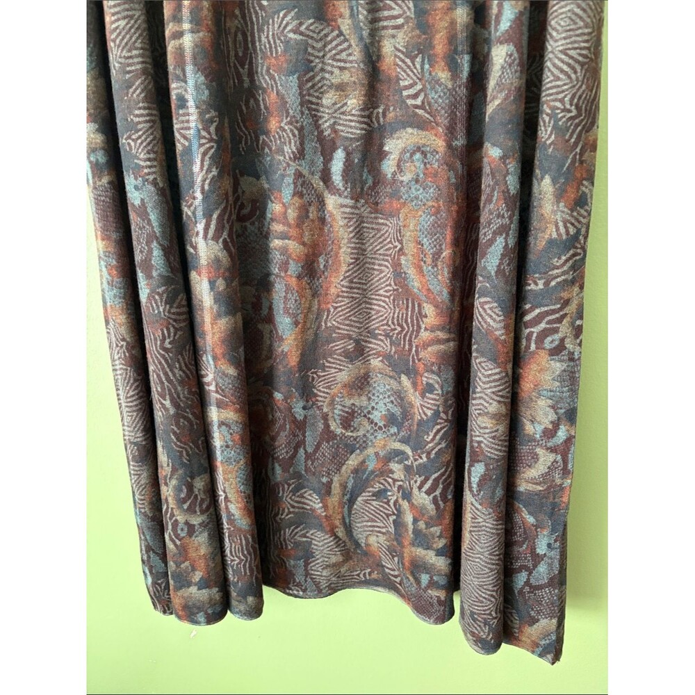 Soft Surroundings Boho Western Floral Black Brown Pull On Maxi Skirt Sz XL - Picture 3 of 6